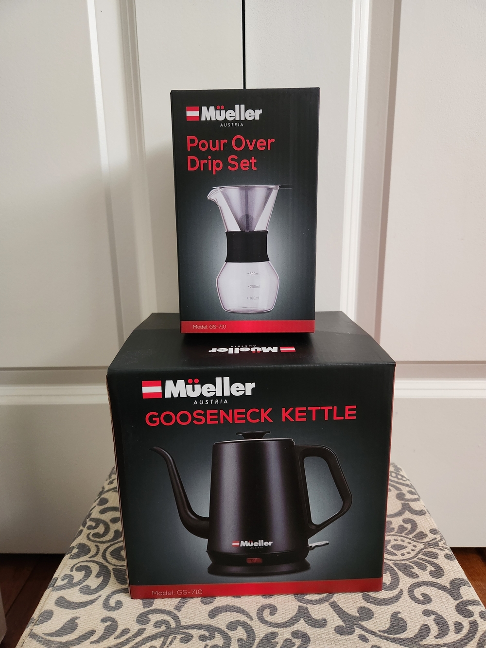 Mueller Black Gooseneck Kettle & Pour Over Drip Set - Black